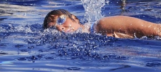 Diana Nyad during her Cuba to Florida successful shark cage free swim